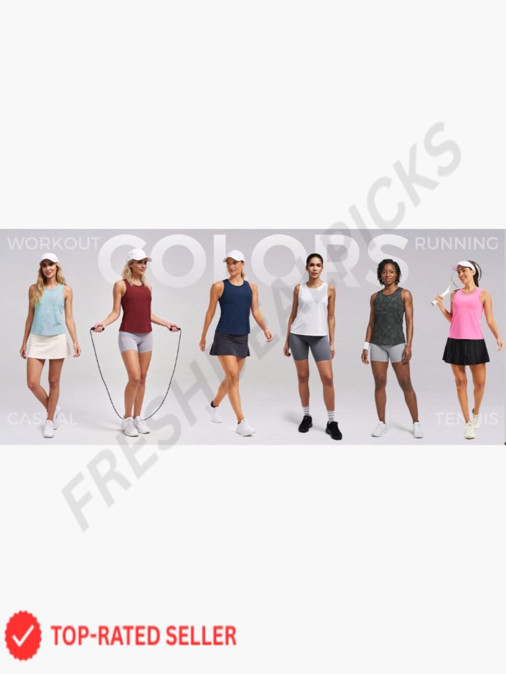 Loose Fit Sleeveless Tank Top for Yoga Running Gym Workout Athletic - Picture 7 of 7